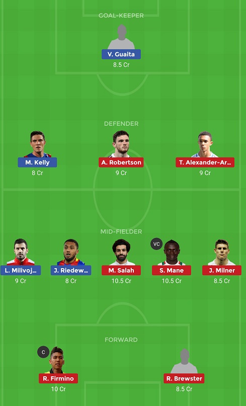 CRY vs LIV Dream11 Match Prediction
