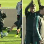 Cristiano Ronaldo gets nutmegged in Juventus training, has an awkward reaction