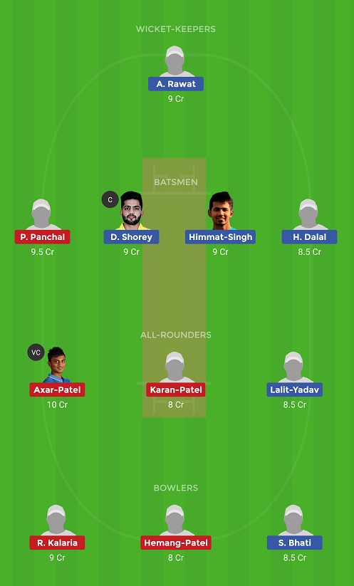 DEL vs GUJ Dream11