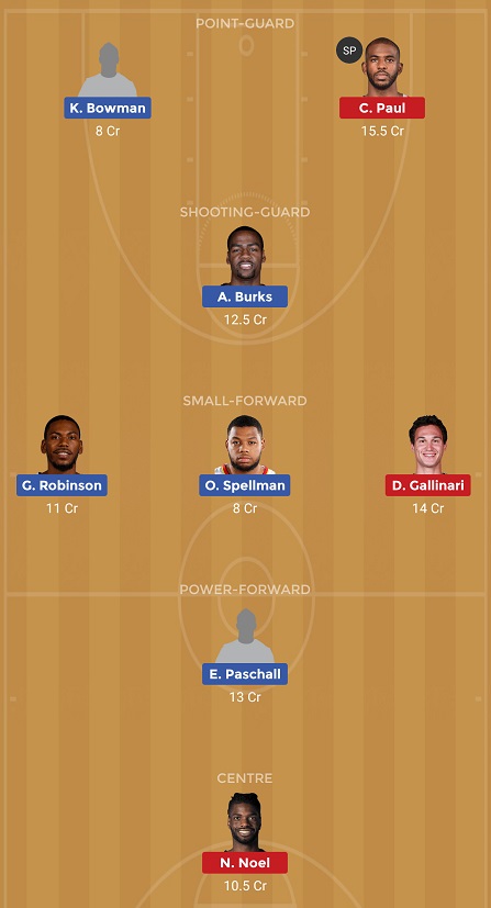 GSW Vs OKC Dream11