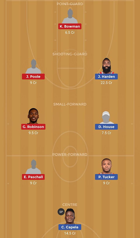 HOU vs GSW Dream11
