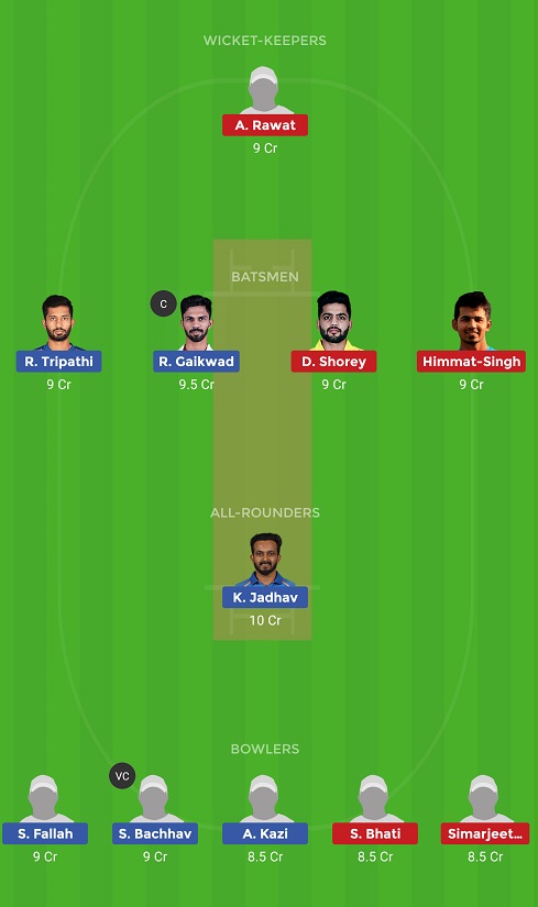 MAH Vs DEL Dream11