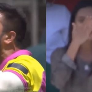 WATCH: Tabraiz Shamsi blows flying kiss to wife as part of wicket-taking celebration; she responds
