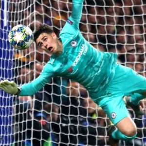 Michy Batshuayi trolls Kepa Arrizabalaga after he concedes by a ball hitting on his face