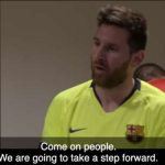 Watch Lionel Messi make inspiring speech to Barcelona teammates before 4-0 loss to Liverpool