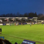 Watch Nuneaton Borough keeper misses penalty and hilariously breaks a light off the roof of the stand