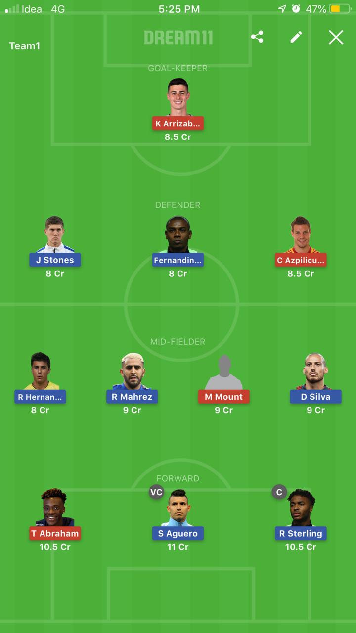 MCI vs CHE Dream11
