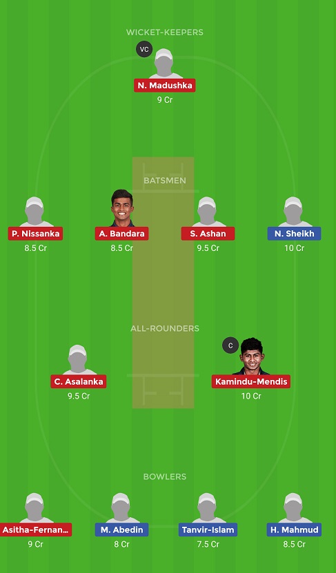 BD-U23 Vs SL-U23 Dream11