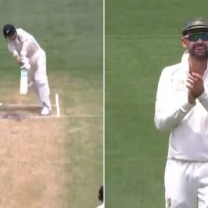 WATCH: Ball lost after Trent Boult's awkward defense off Mitchell Starc; Nathan Lyon bursts into laughter