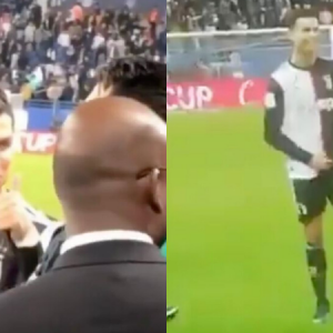 Cristiano Ronaldo reacts obscenely to Lionel Messi chants