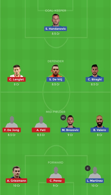 INT Vs BAR Dream11