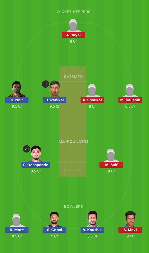 KAR Vs UP Dream11