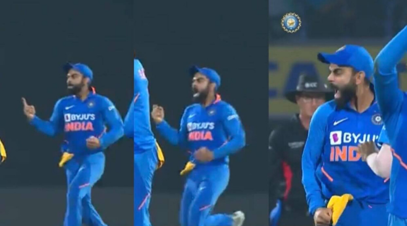 Virat Kohli gives send off to Keiron Pollard as latter had dismissed him in the 1st innings