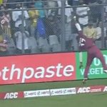 WATCH: Evin Lewis' unbelievable effort denies Rohit Sharma of six against Kharry Pierre in Mumbai