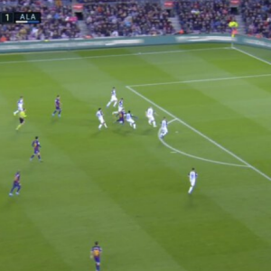 Lionel Messi scores a stunner from 20 yards despite being surrounded by 6 players during Barcelona vs Alaves