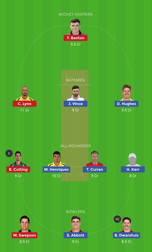 SIX Vs HEA Dream11