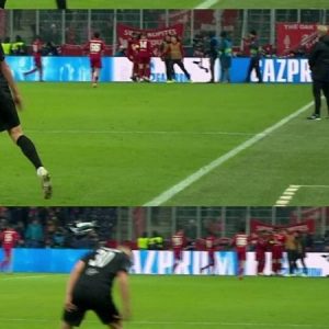 Erling Haaland reacts to Mohamed Salah's goal in unique bottle throw way