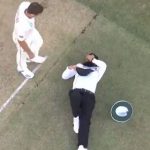 Aleem Dar Injury: Watch veteran umpire picking injury after clashing with Mitchell Santner