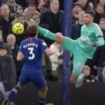Paulo Gazzaniga yellow card tackle gives Chelsea 2-0 lead in London Derby