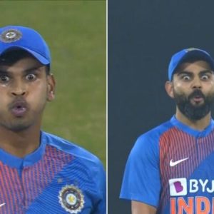 WATCH: Virat Kohli left amazed as Shreyas Iyer clobbers Wanidu Hasaranga over the roof for mountainous six