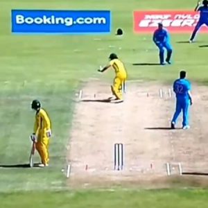 WATCH: India appeal for obstructing the field against Sam Fanning in U-19 Cricket World Cup Quarter-Final