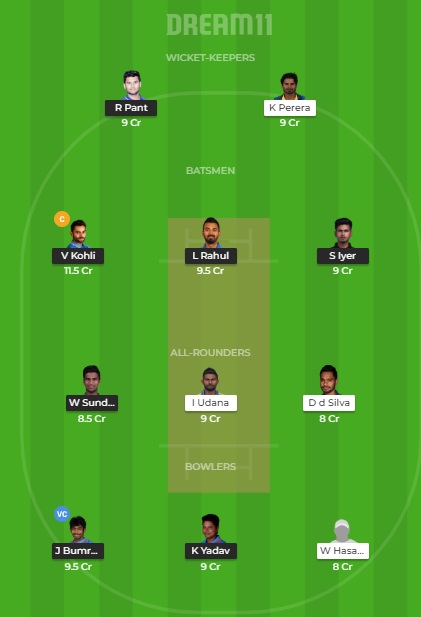 IND Vs SL Dream11