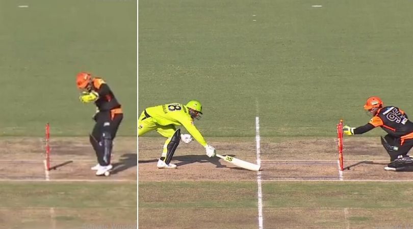 WATCH: Josh Inglis' football skills runs out Usman Khawaja in Thunder vs Scorchers match