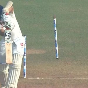 WATCH: Siddarth Kaul bowls absolute jaffa to Samit Gohel; batsman survives despite stumps flying in the air