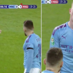 Kevin De Bruyne had a hilarious reaction to Nicolas Otamendi’s late foul during Man City vs Man Utd