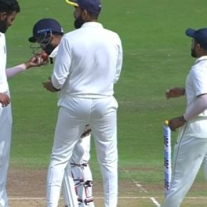 WATCH: Rohan Prem hit on the helmet by Ravi Kiran bouncer; bowler removes ball from helmet's grille