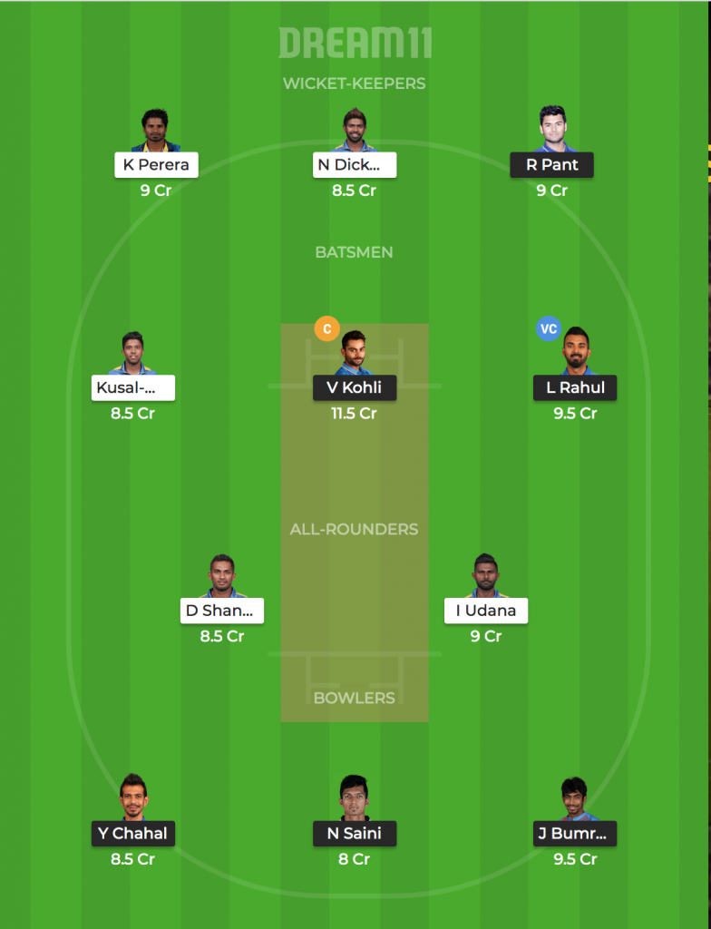 IND vs SL Dream11 Prediction
