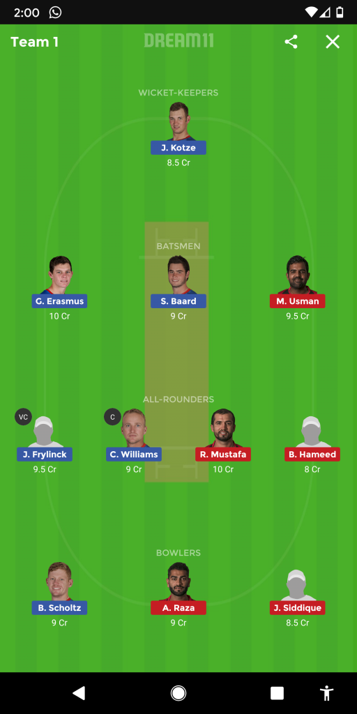 NAM vs UAE Dream11 Prediction