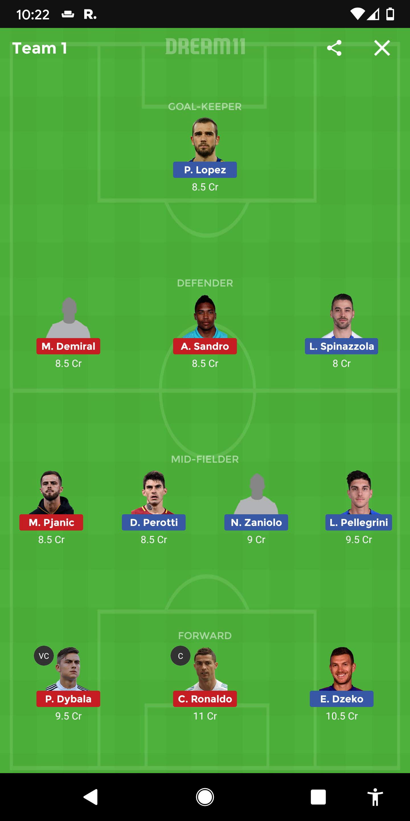 ROM Vs JUV Dream11