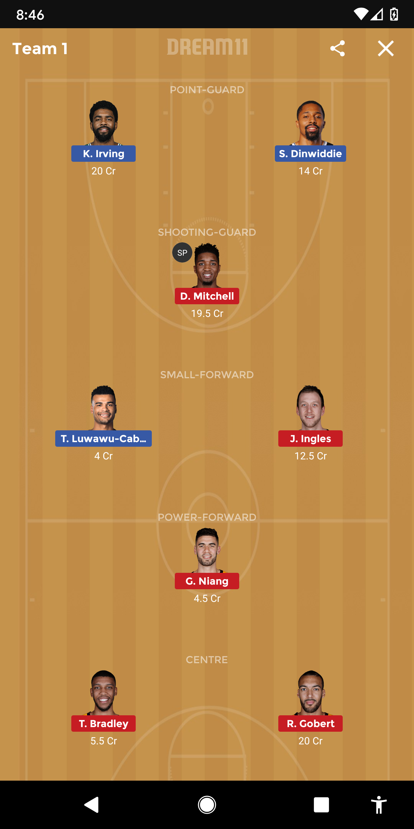 BKN vs UTA Dream11