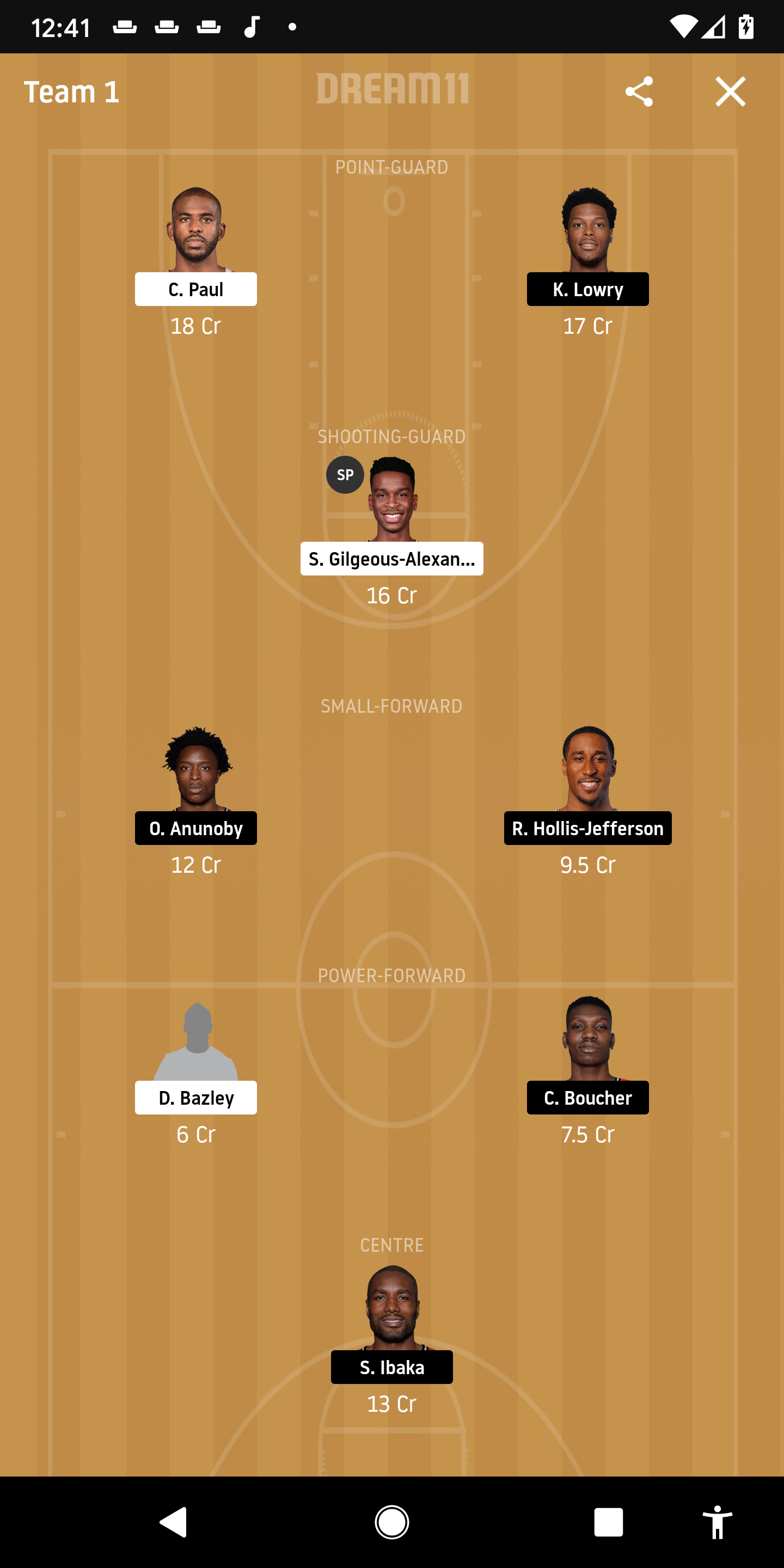 OKC Vs TOR Dream11