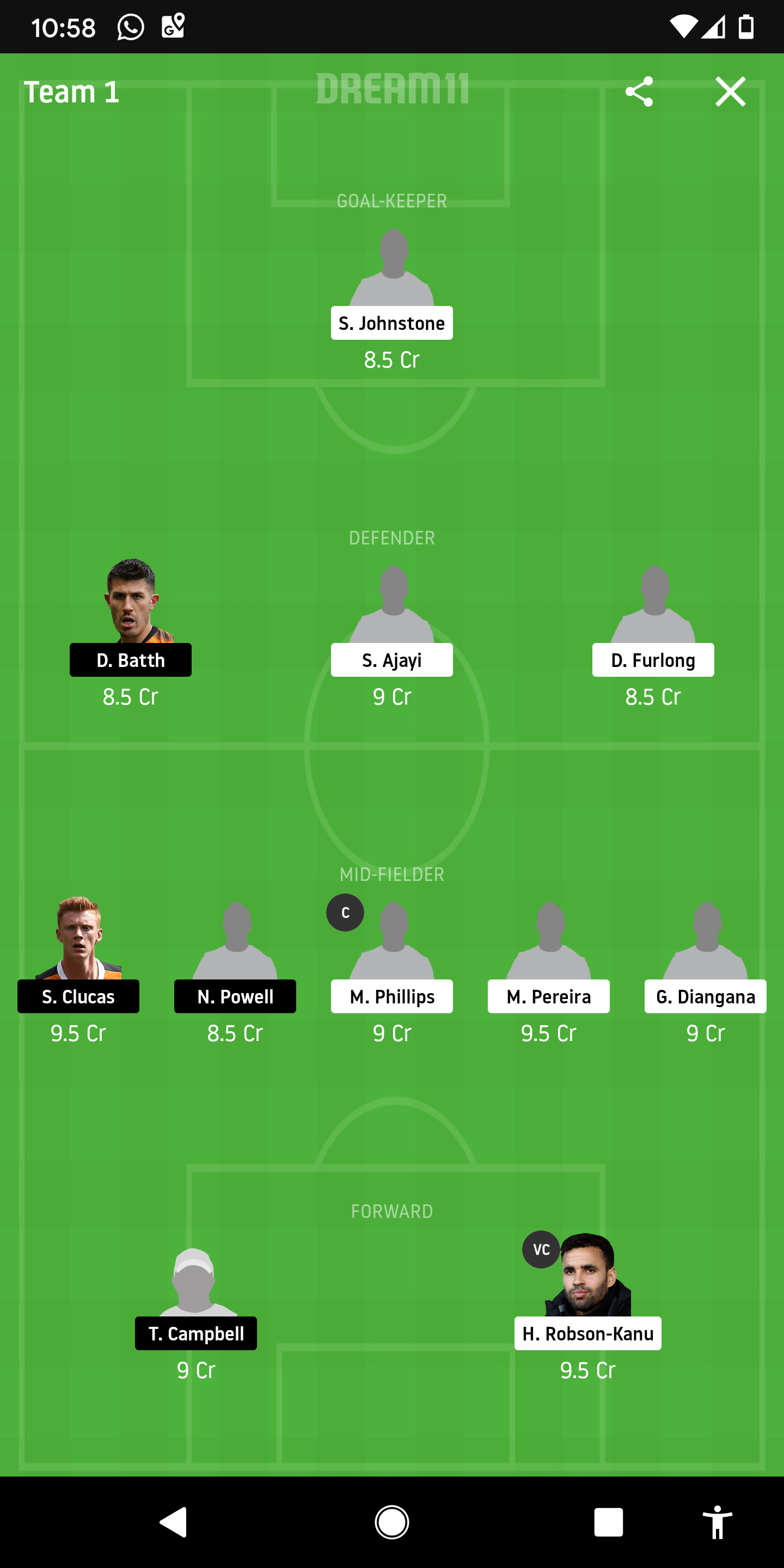 WBA Vs STK Dream11