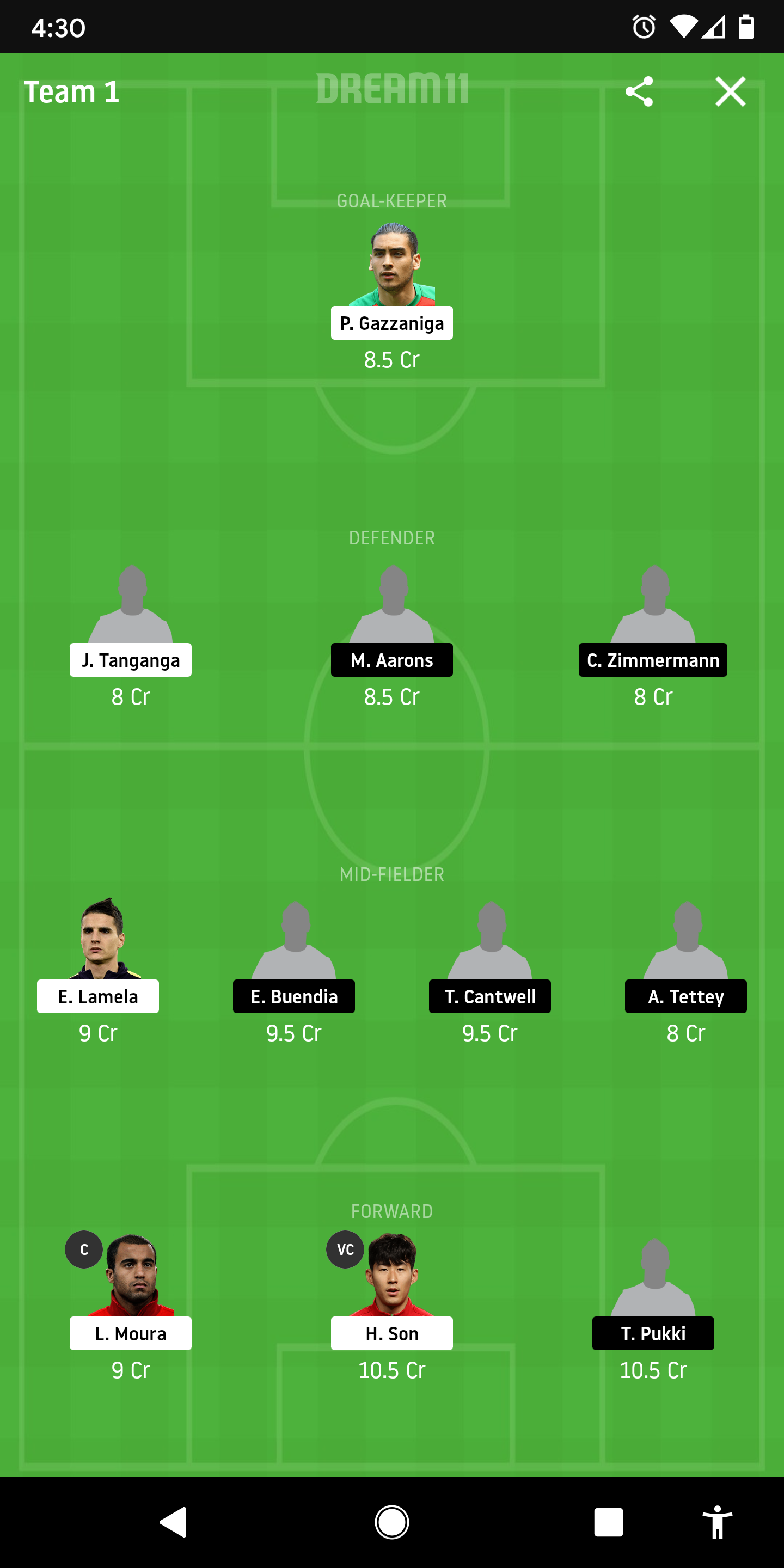 TOT Vs NOR Dream11