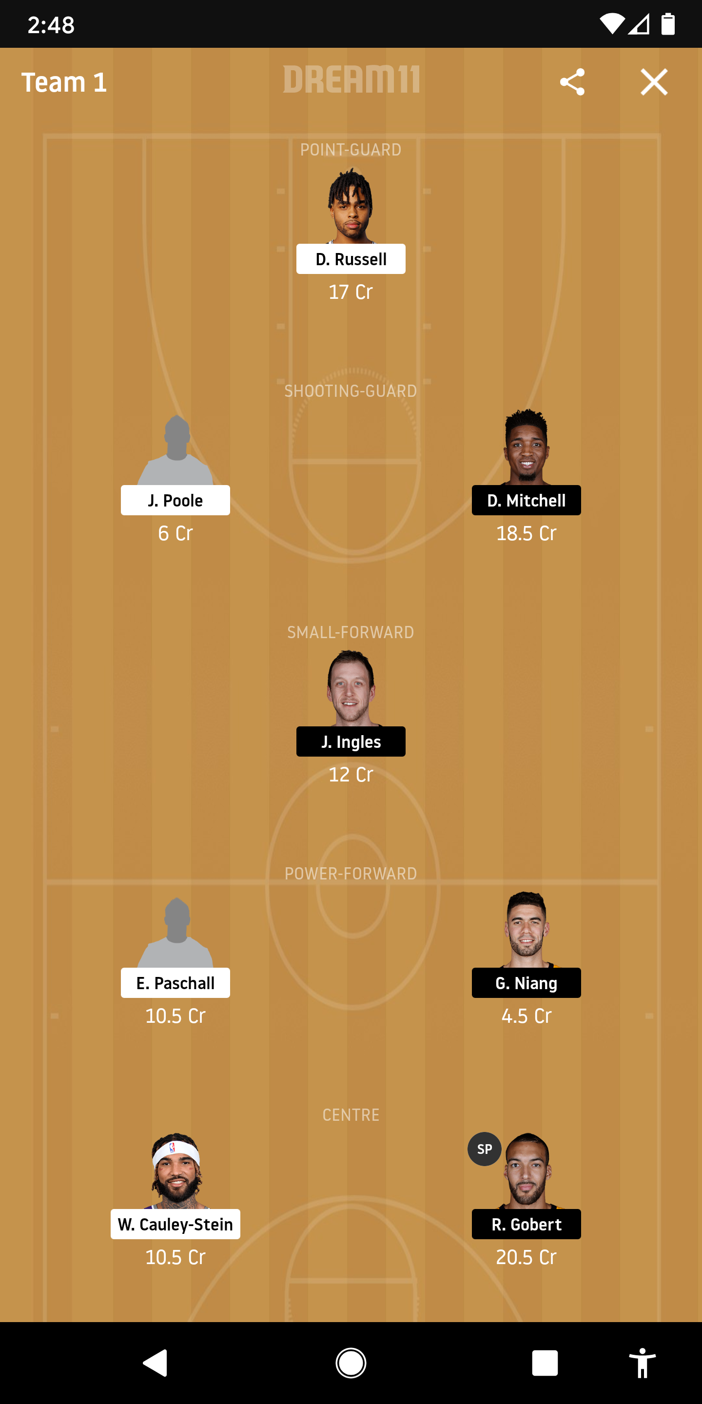 GSW Vs UTA Dream11
