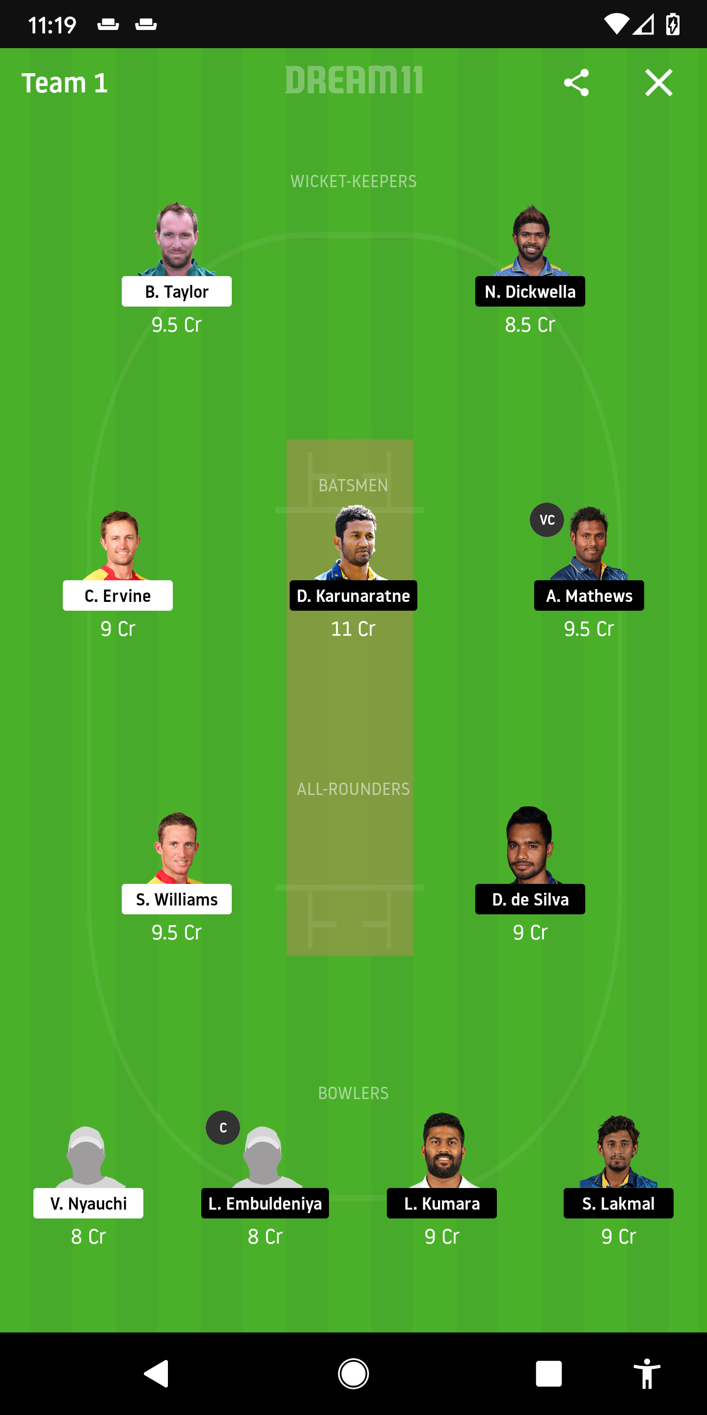 ZIM Vs SL Dream11