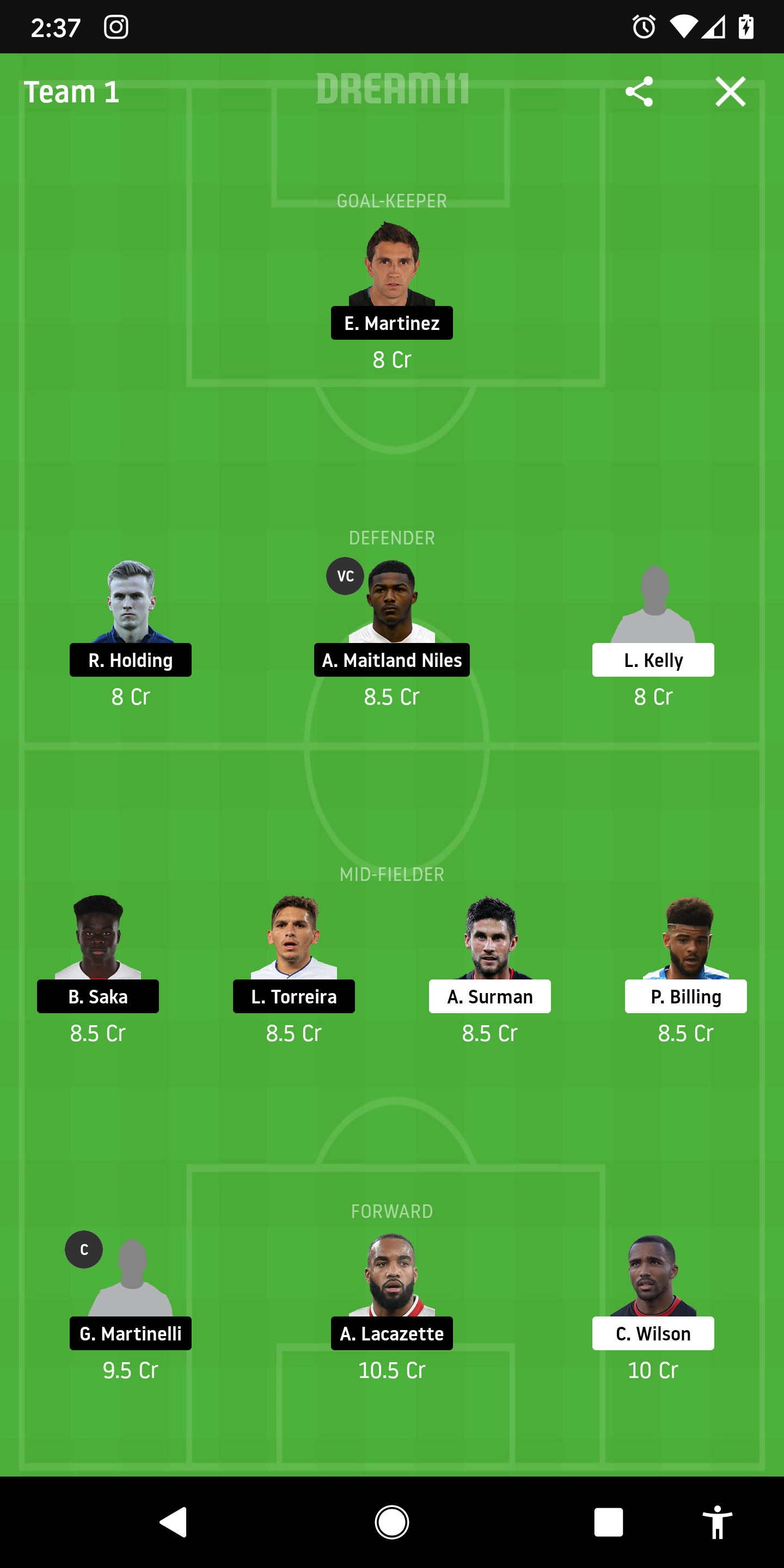 BOU Vs ARS Dream11