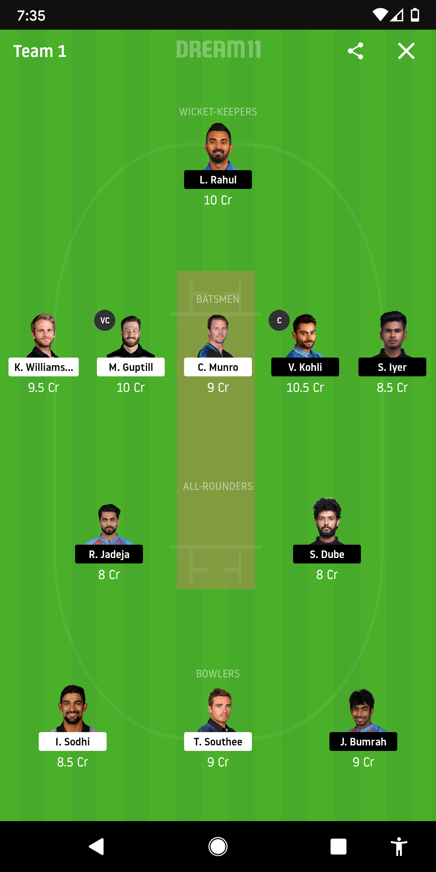 NZ vs IND Dream11