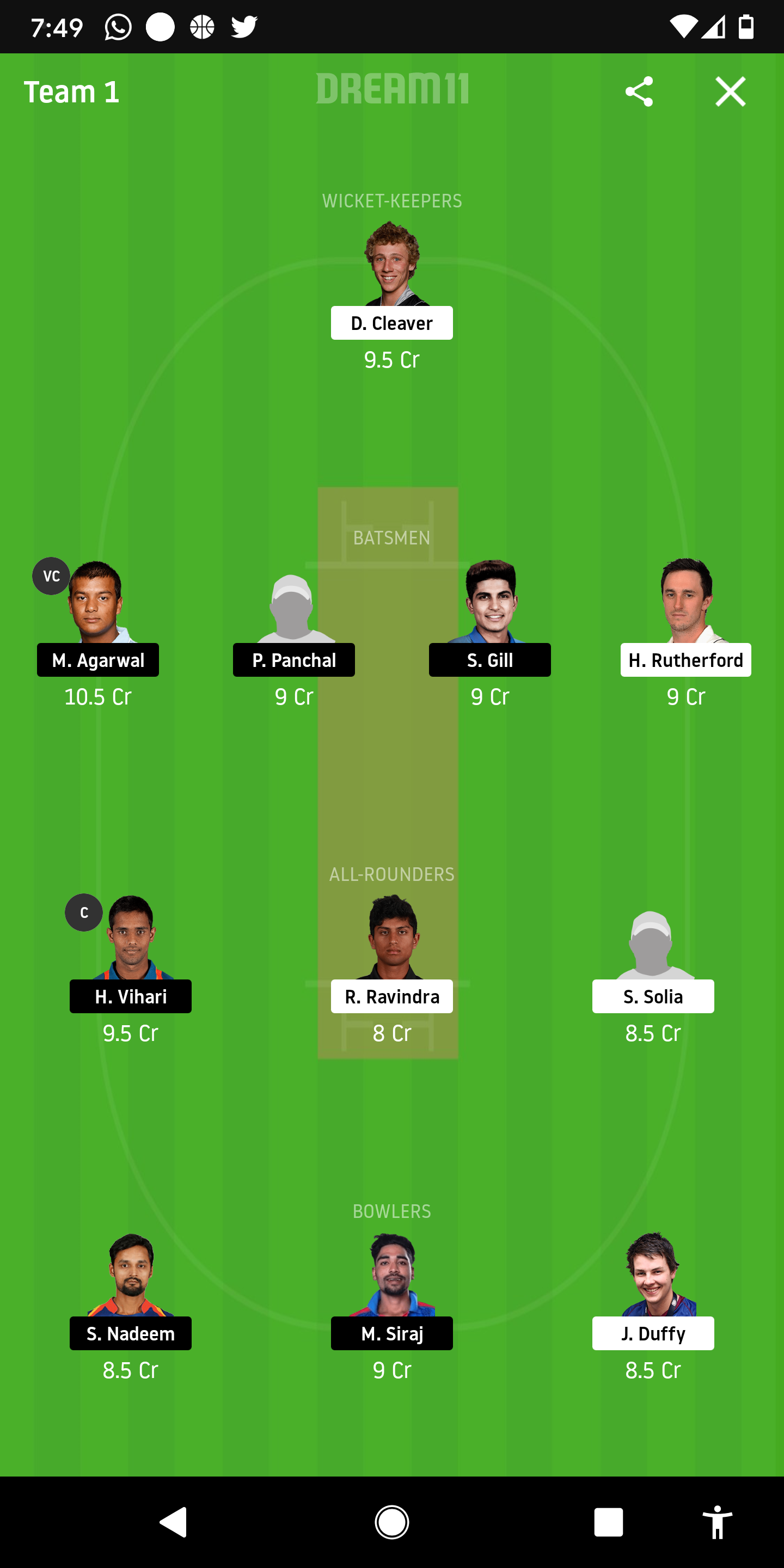 NZ-A vs IN-A Dream11
