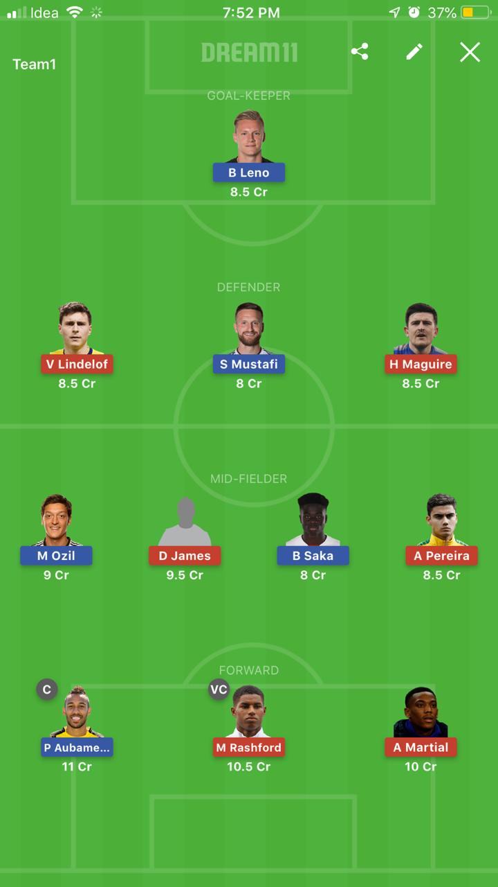 ARS vs MUN Dream11