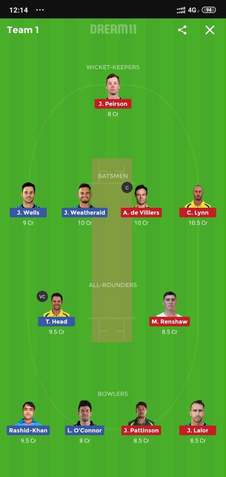 STR vs HEA Dream11