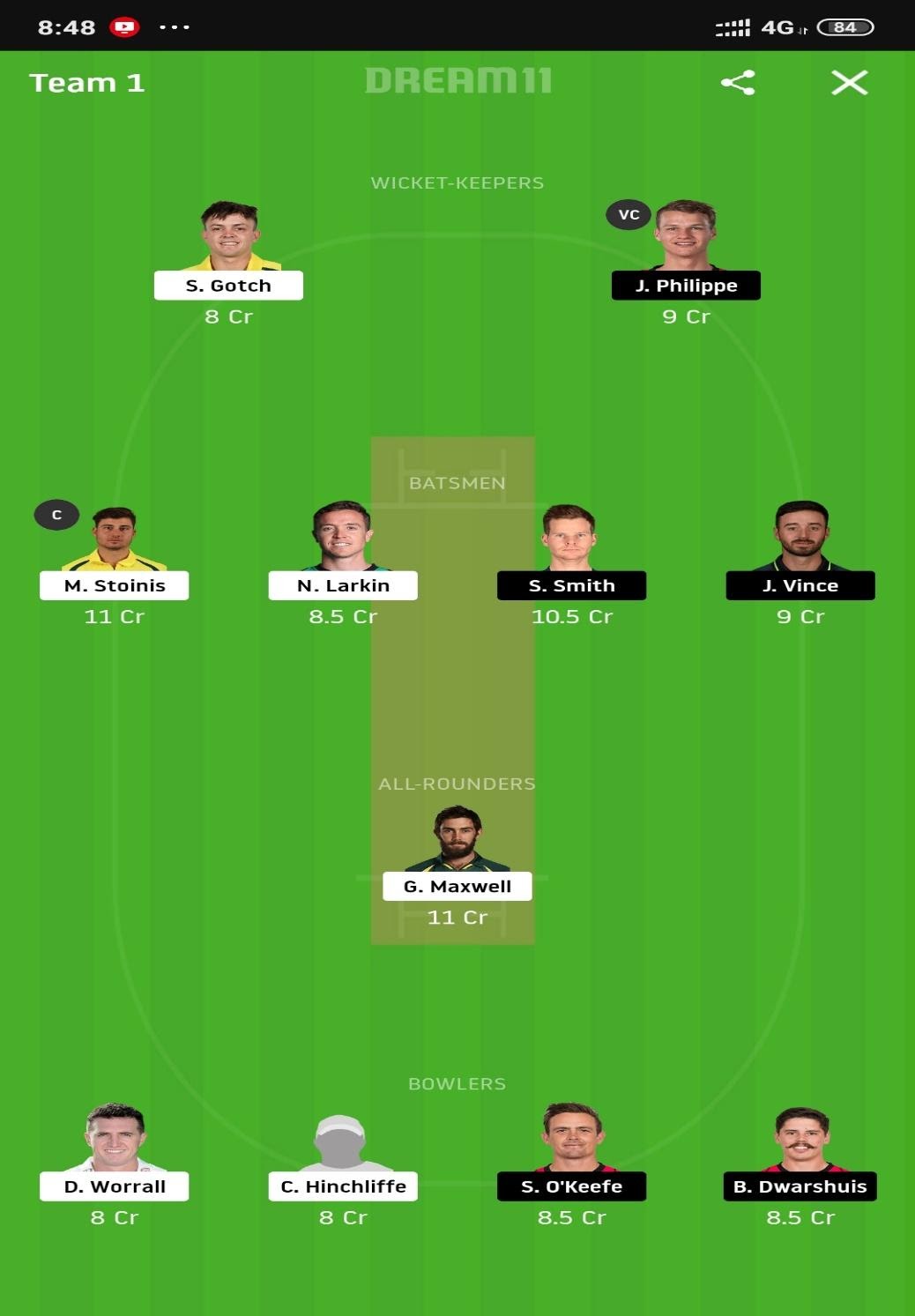 STA vs SIX Dream11