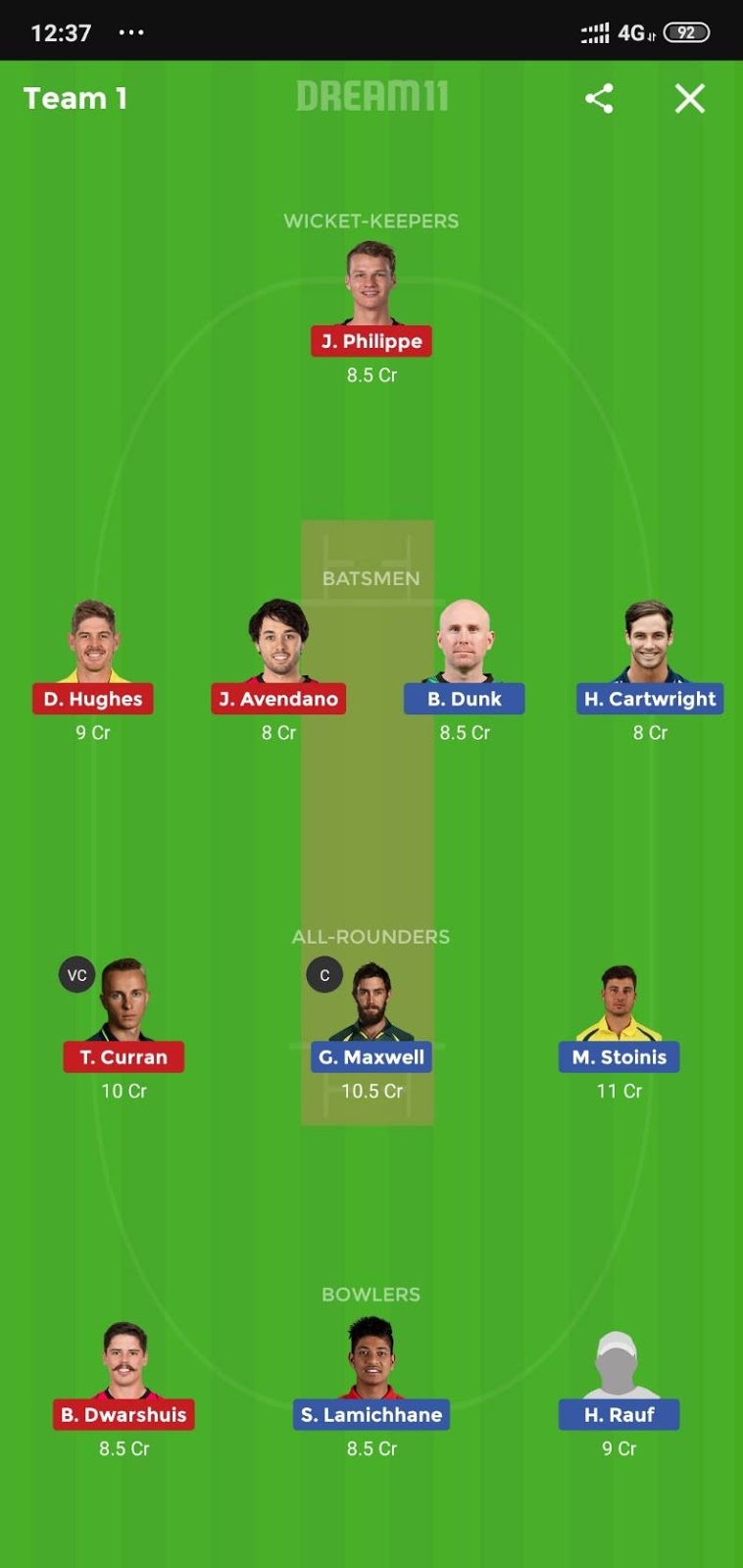 STA vs SIX Dream11