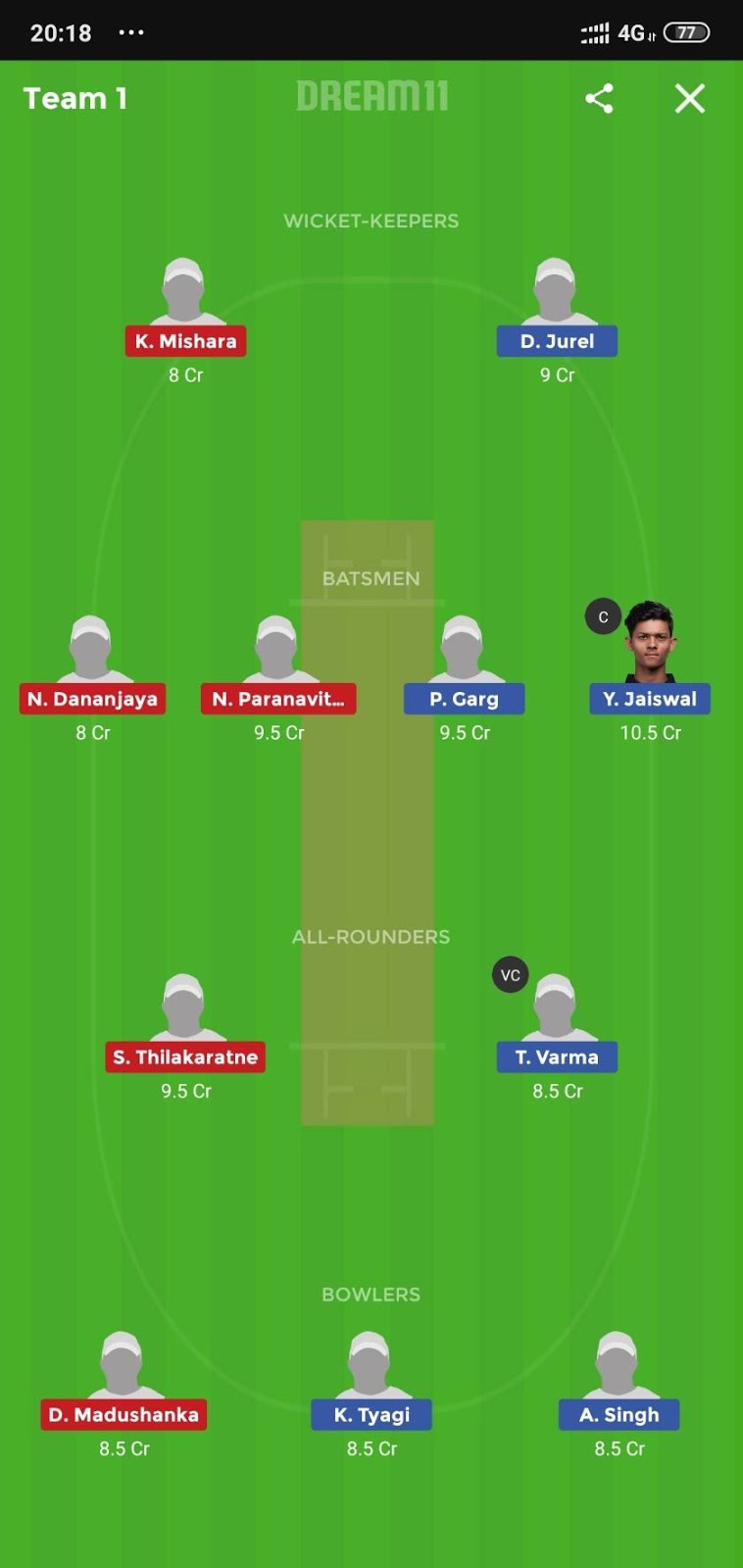 IN-U19 vs SL-U19 Dream11