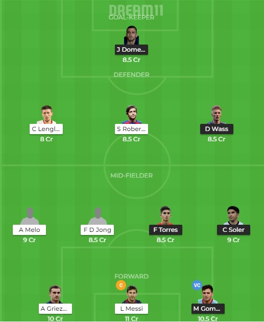 VAL Vs BAR Dream11
