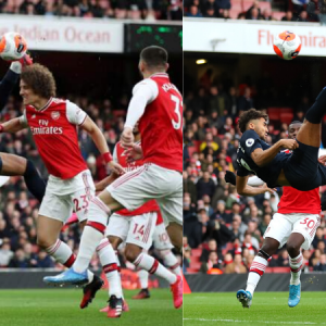 Calvert-Lewin overhead kick goal vs Arsenal Everton forward sends the ball over David Luiz to score a stunner