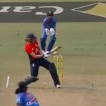 WATCH: Natalie Sciver survives despite edging the ball off Shikha Pandey in Tri-Nation T20 Women's Series